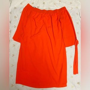 Vince Camuto Orange Dress Size 8 Off The Shoulder.